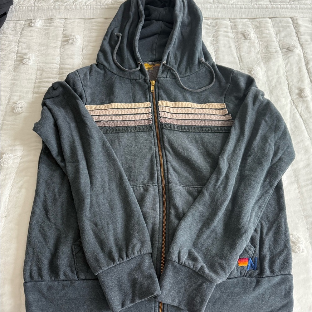 Aviator Nation Hoodie Navy Zip up sweatshirt